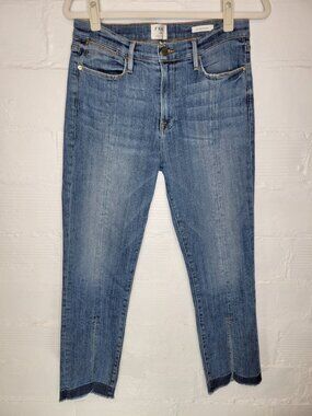 Frame Women's Size 31 Jeans Le High Straight Raw Hem Split Front Leg
